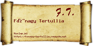 Fónagy Tertullia névjegykártya